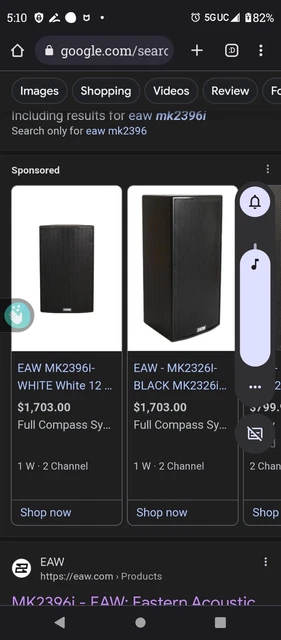 PASSIVE 2-WAY FULL-RANGE LOUDSPEAKER .... EAW MK 2396 Speakers I got 2 of um.