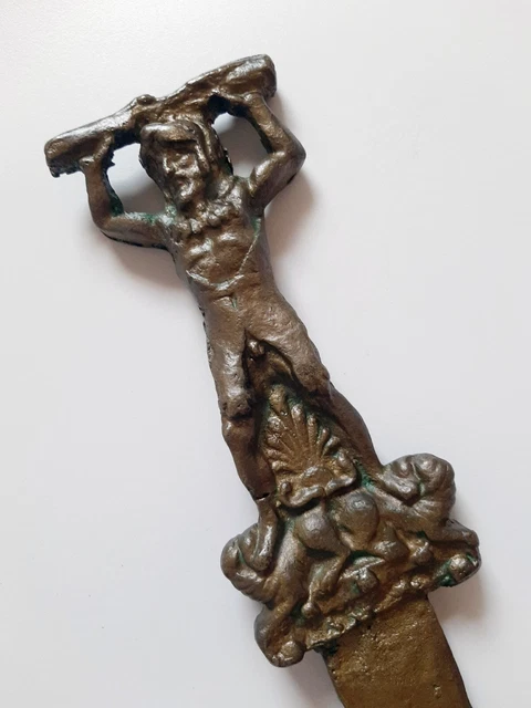 Vecchia Riproduzione Di Spada Romana GLADIO Decorativa In Ottone