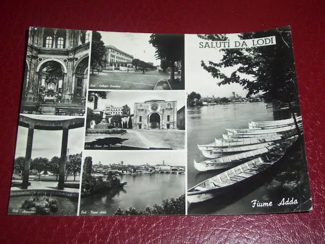 Cartolina Lodi - Vedute diverse 1956