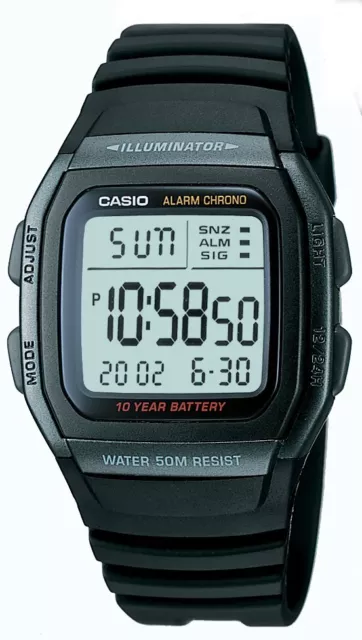 Casio Unisex Quartz Illuminator Alarm Chronograph 36mm Digital Watch W96H-1AV