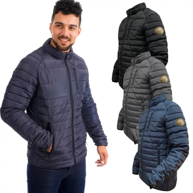 Ex Brand Mens Jackets Zip Up Quilted Lined Bubble Padded Puffer Coat Wamr Winter