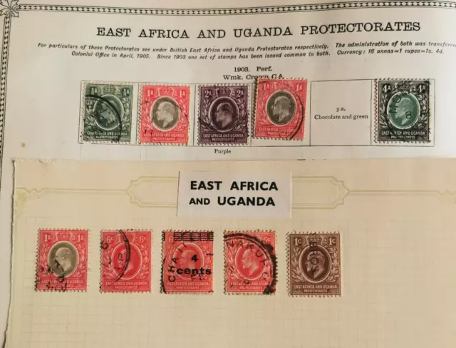 East Africa and Uganda protectorates stamps collection