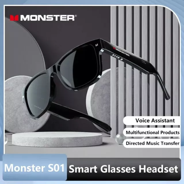 Monster S01 Smart Glasses Headset Wireless Bluetooth Sunglasses Outdoor Earphone