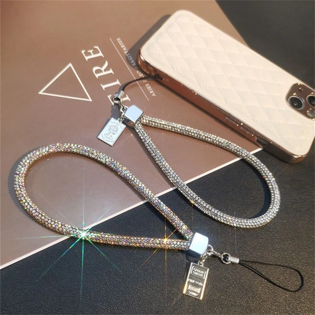 Rhinestone Mobile Phone Lanyard Women's Full Diamonds Pendant Long Neck Strap