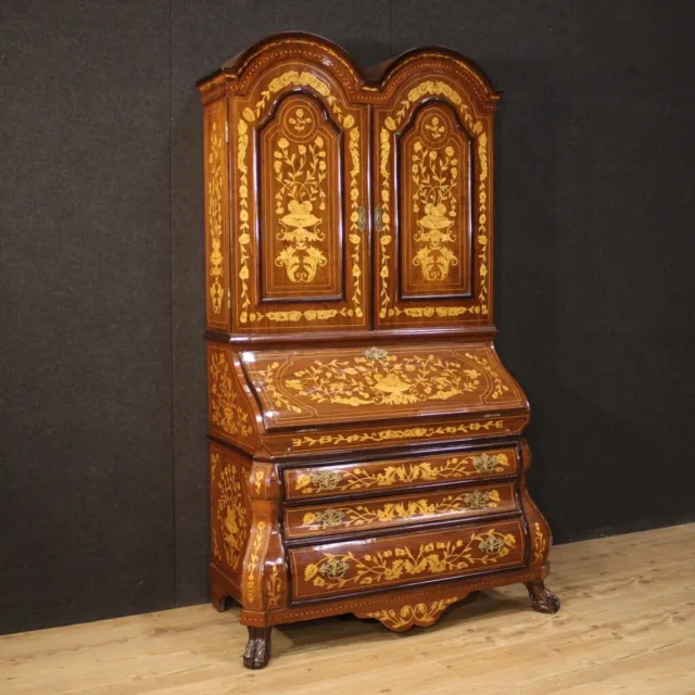 Trumeau Wood Inlaid Furniture Secrétaire Antique Style Desk Xx Century 900
