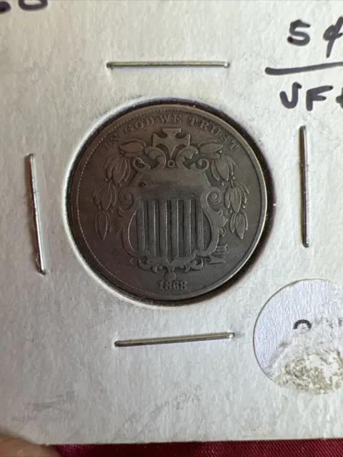 1868 Shield Nickel VF+