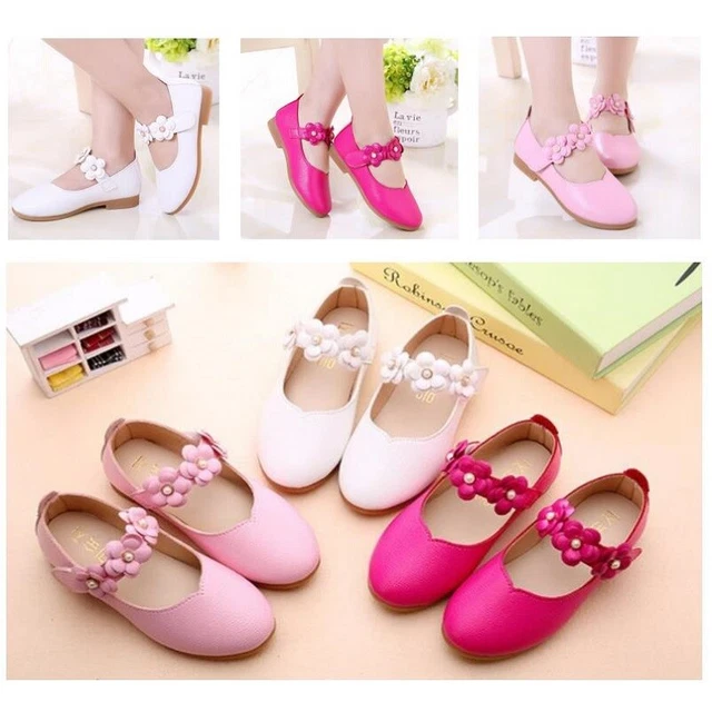 Toddlers Infant Kids Girls Flower Princess Party Leather School Shoes Dance Size