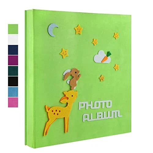 Álbum de fotos para bebés 4x6 4x6, cubierta de tela 600 fotos de ciervos y conejos