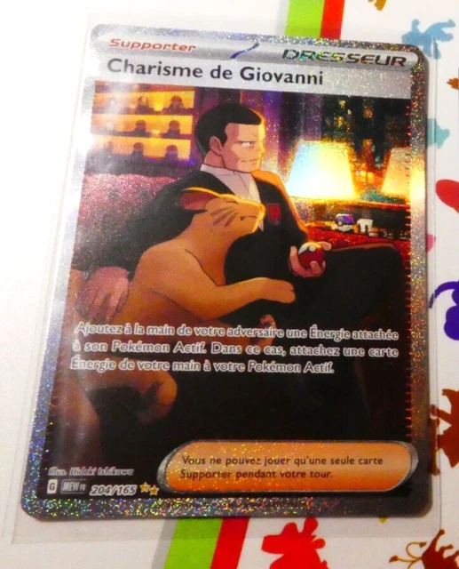 Pokemon 151 Card Secrete Rare Holo Carte Fr Charisme de Giovanni 204/165 MEW FR
