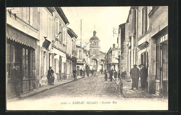 CPA Barsac, Grande Rue 1912
