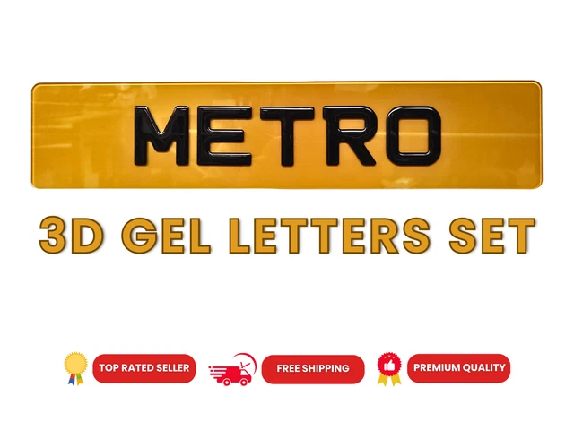5X 3D GEL Letters METRO FONT Width 50mm x Height 60mm £8.75 - PicClick UK