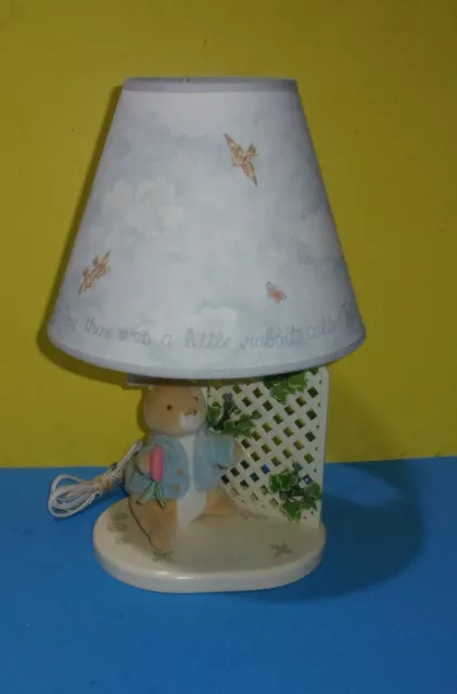 Eden Toys Beatrix Potter PETER RABBIT Wooden Nite Light Table Lamp w/ Shade