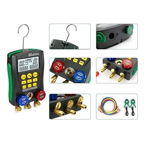 Refrigeration Digital Manifold HVAC System Gauge, High-Precision Vacuum