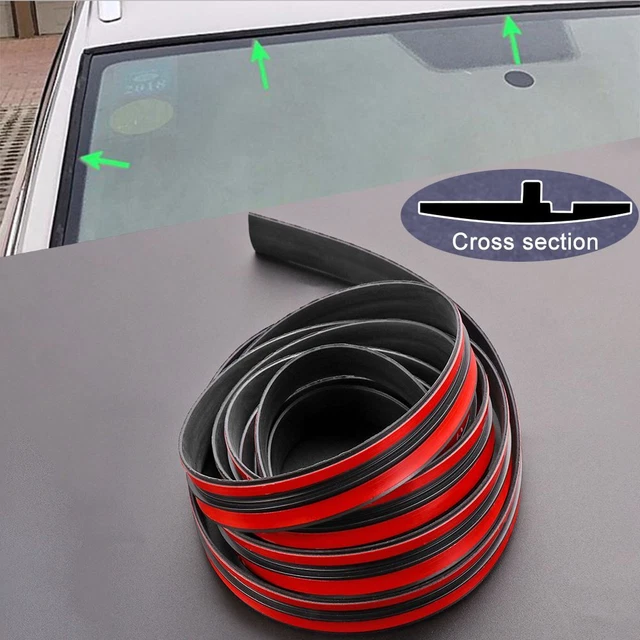 10FT T-Shaped Windshield Seal - Rubber Weather Stripping For Cars & Trucks (1.06" Wide)