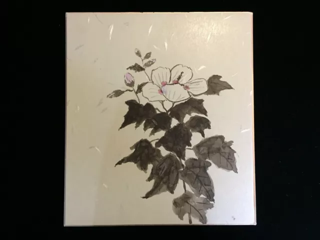 S1363 Japanische Papier Kunst Bord Shikishi Vintage Hand- Farbe Blumen Blatt