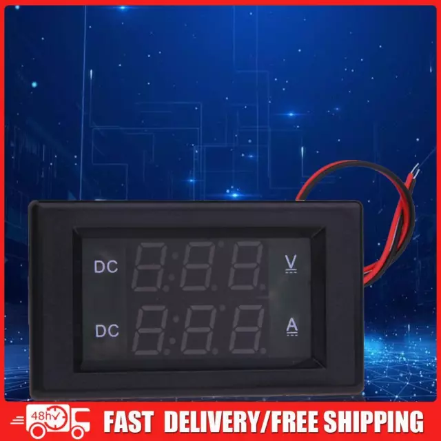 DC 0-300V Voltmeter 20A Ammeter Car LCD Digital Dual Display Monitor