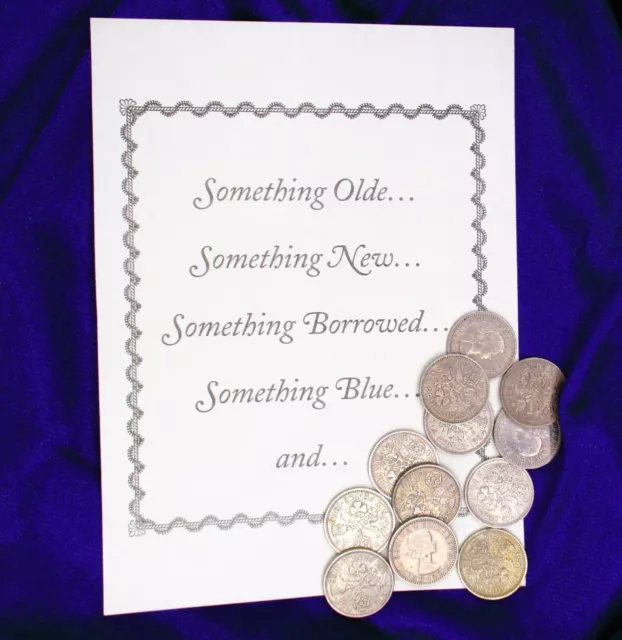 Lucky Sixpence "Origin of Wedding Rhyme©" Wedding Card Queen Elizabeth II Coin