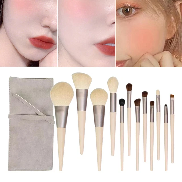 Set di Pennelli per Trucco Da 12 Pezzi Strumenti per Trucco Morbidi per Ragazze