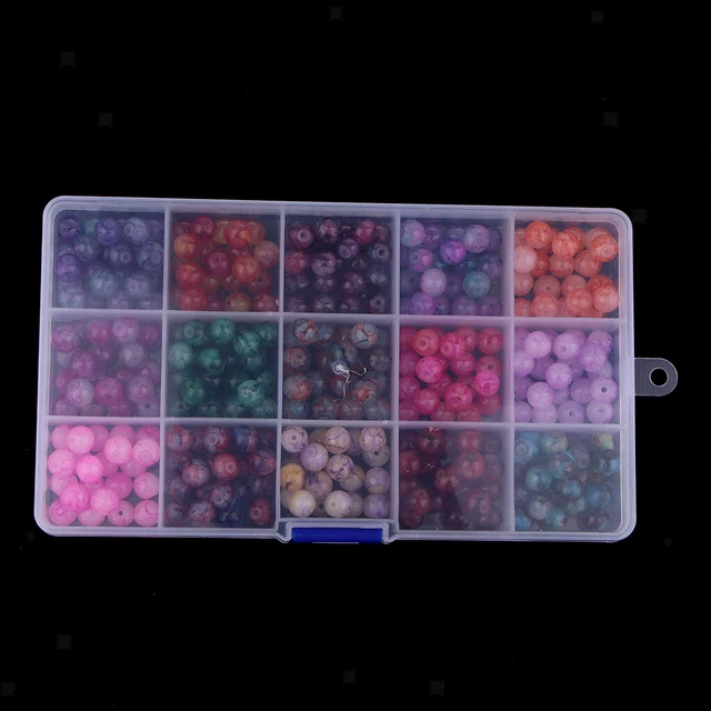 300 Stück Bunte Backen Bemalte Runde Glasperlen Charms 8 mm Fit Schmuck