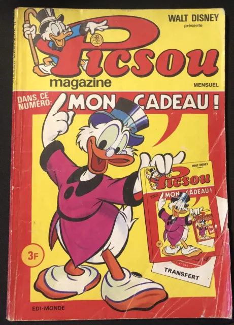 Picsou magazine numéro 28 de juin 1974 en état moyen avec le transfert/cadeau