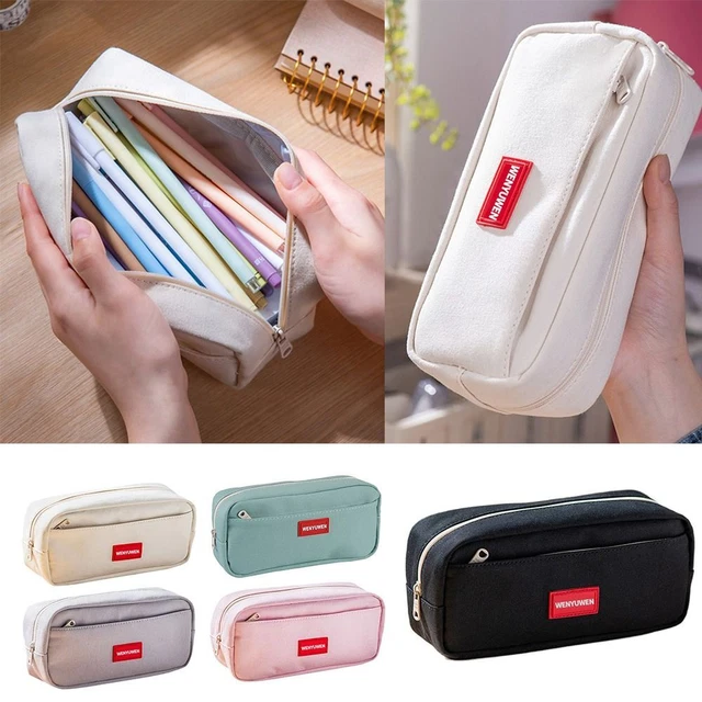 capacité Toile Étui à stylo Organisateur de papeterie Crayon Boîte Stylo Sac