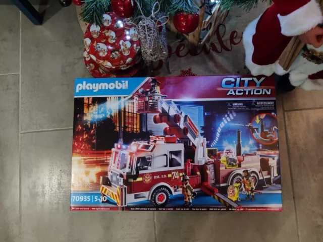 Playmobil 70935 - Véhicule de Pompier Américain Tour Échelle Neuf