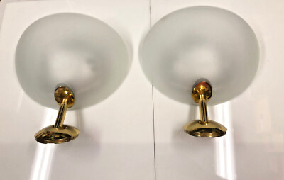Coppia di applique design anni 60 in cromo e vetro rigato stile Artemide BBPR 