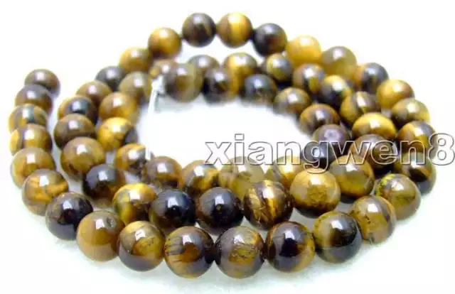 SALE Small 6mm Round natural Tiger's-eye gemstone Beads strand 15"-los496