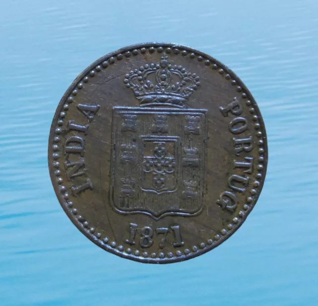 Portuguese India Mumbai 10 Reis 1871 Ruler Luis I Km 303 #3672#