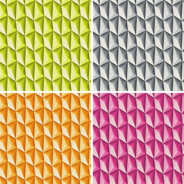 3D WALLPAPER GEOMETRIC Retro Textured Vinyl Paste The Wall Funky AS