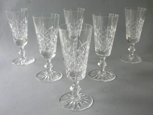 Edinburgh Crystal - Highland - 6 Champagne Flutes - Prosecco Cut Glass - signed