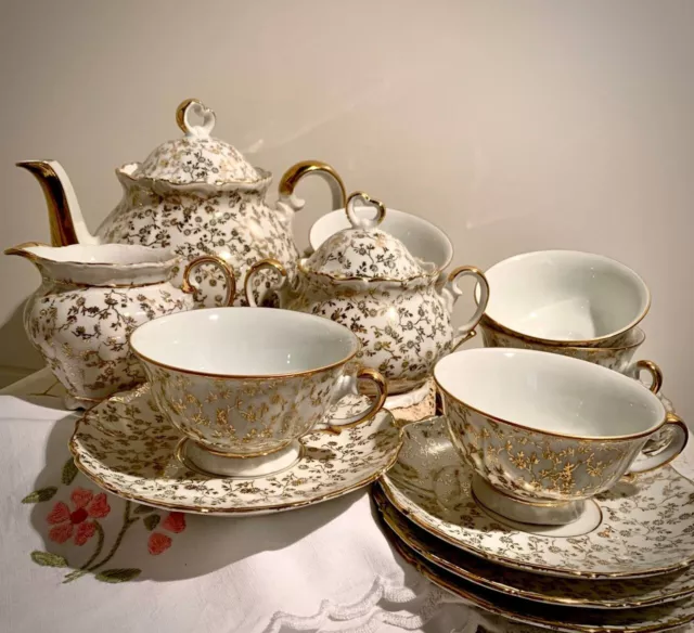 Set da tè in porcellana Bavaria Seltmann Veiden-E. Germania. Vintage. 1950.