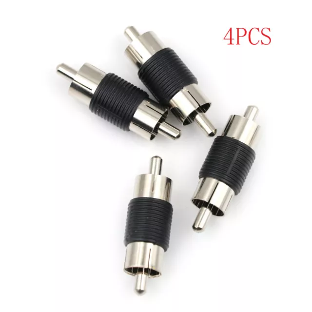 4pcs Straight AV RCA Male to Male Audio Video Connector Couplers Adapter  SE KP