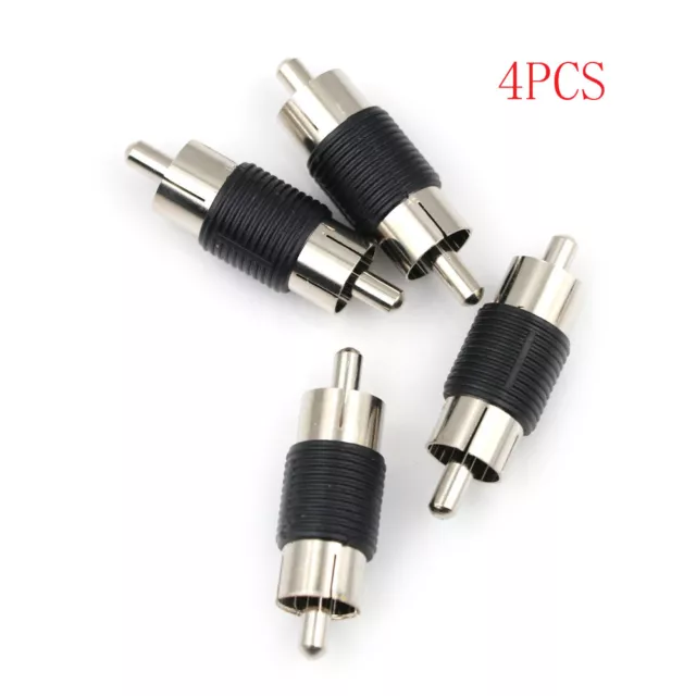 4pcs Straight AV RCA Male to Male Audio Video Connector Couplers Adapter #km