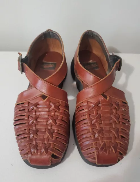 Aerosoles Huarache Leather Closed Toe Sandals Brown Women's Size 8 Vintage