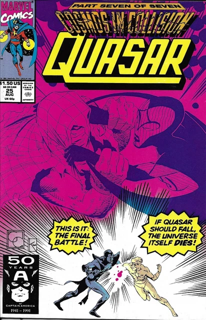 Quasar Comic 25 Copper Age First Print 1991 Gruenwald Capullo Williams Marvel