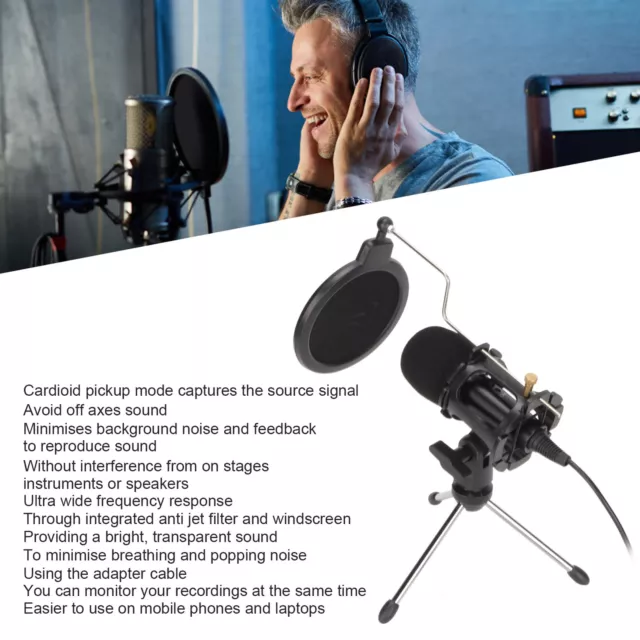 Condenser Mic Kit Cardioid Studio Mic Kit For Recording Podcasting Voice Ov SDS