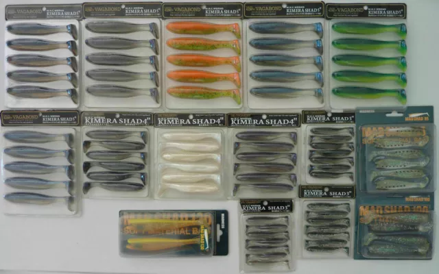 Lot 15 packs leurre souple VAGABOND MADNESS SHAD peche lure mer Ultimate fishing