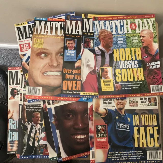 13 x Match of the Day Magazines  Various Issues  (August 1996 - November 1996)