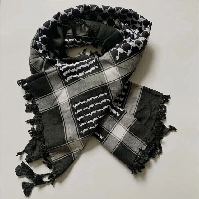 Foulard Palestine Keffiyeh - Coton Polyvalent - Protection Soleil/Vent - Style Arabe Et Tactique