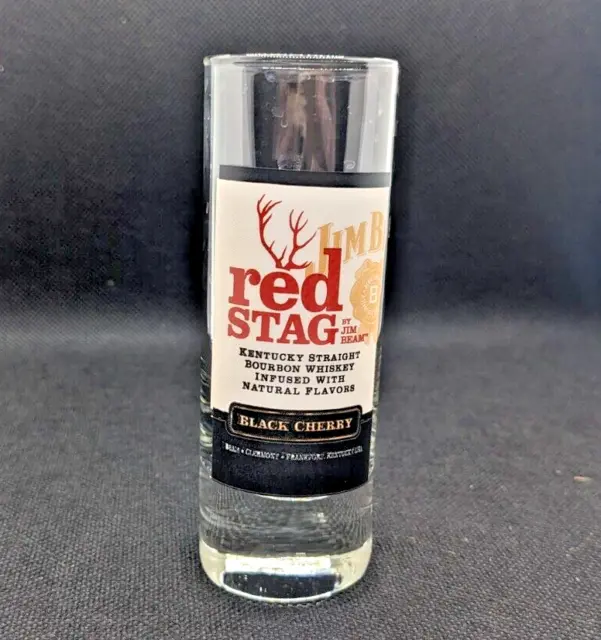 Jim Beam Red Stag Black Cherry Shot Glass Kentucky Straight Bourbon Whiskey