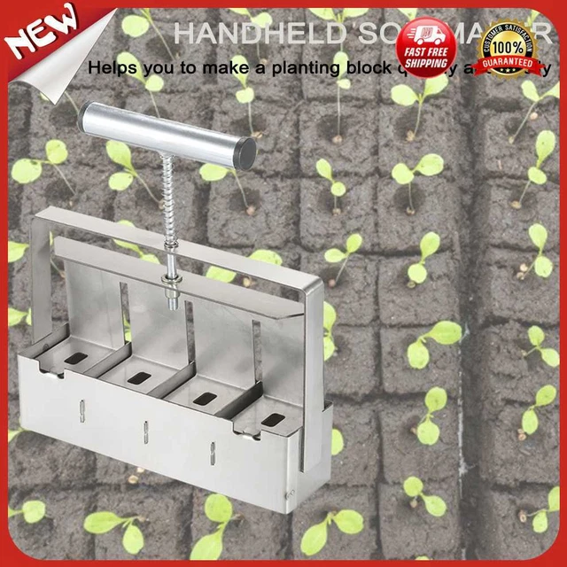 UK 2 Zoll Edelstahl Bodenblocker Maschine mit Griff Pflanze Boden Blockierung auch