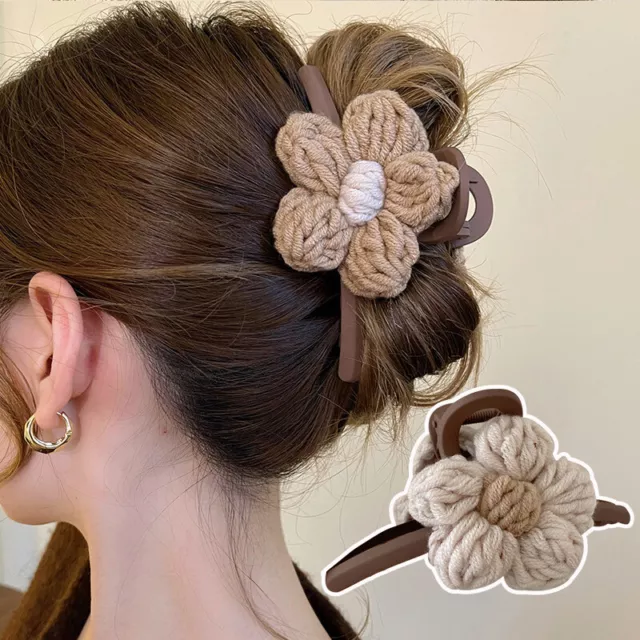 Flor De Lana Clip Grande Mujeres Elegantes Pinzas Para El Cabello Para <