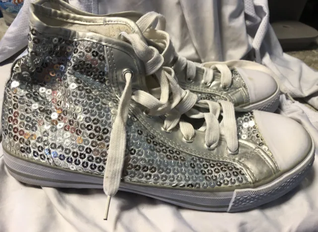 Balera Silver Sequin High Top Dance Sneaker Size