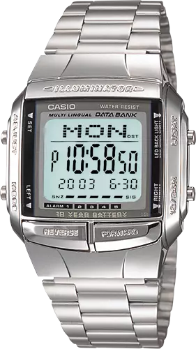 Casio Men's Illuminator Digital Databank Stainless Steel Watch DB360-1A