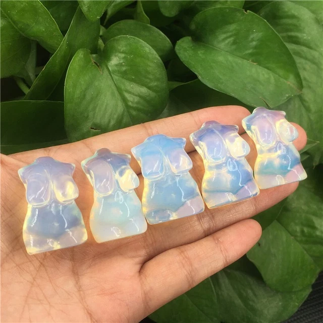 5pcs Carved Opalite mini sexy Goddess Model Quartz Crystal Skull reiki Healing