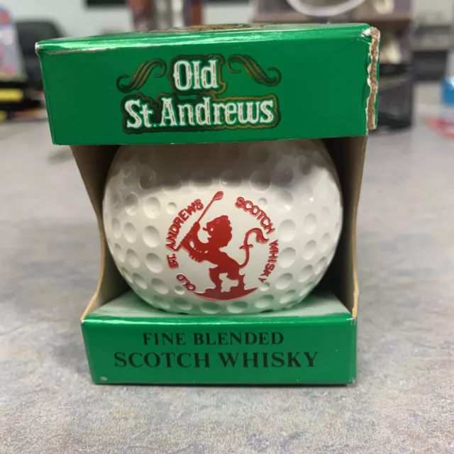 Vtg 1982 Old St Andrews Scotch Whisky Golf Ball Mini Collectible Decanter Empty