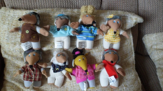 Mcdonalds The Wombles 1999 Toy Plush Figures x8 Vintage Happy Meal Toy