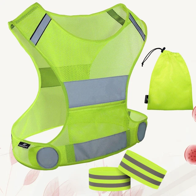 Gilet da corsa riflettente ingranaggio da corsa leggero gilet biker cinghia alla caviglia