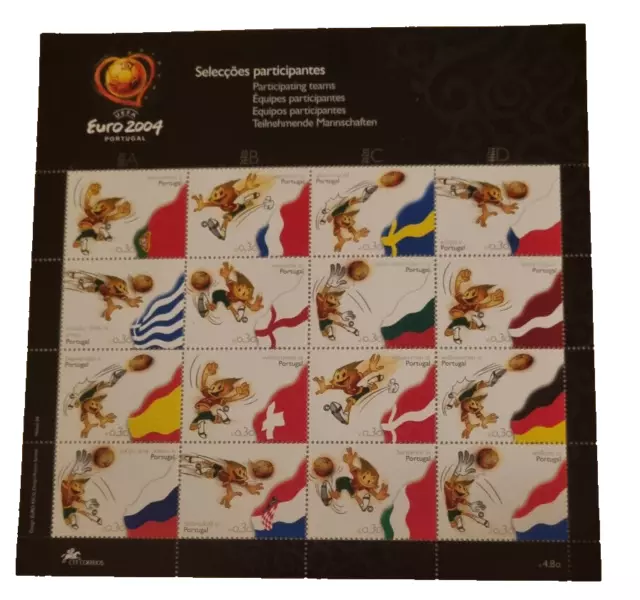 Briefmarken Block Portugal 2004 Europameisterschaft Fussball